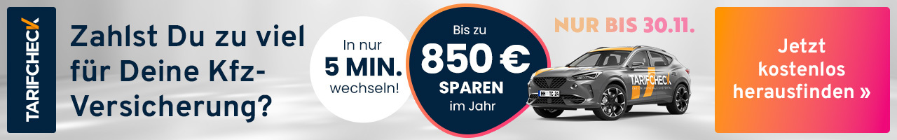 Zahlst Du zu viel für Deine Kfz-Versicherung? Jetzt bis zu 850,00 € im Jahr sparen!